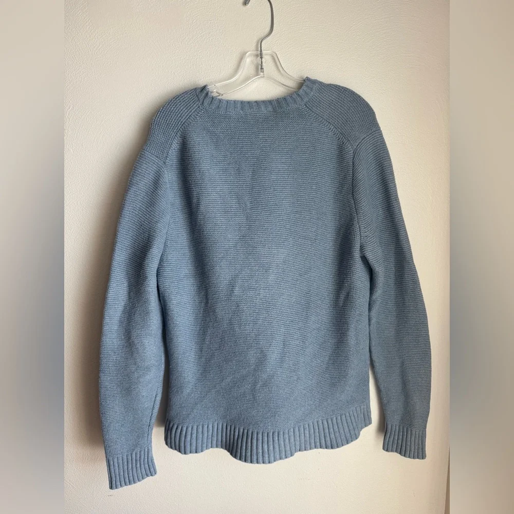 J. Crew Men's Light  Blue Garter Stitch Crewneck Sweater
